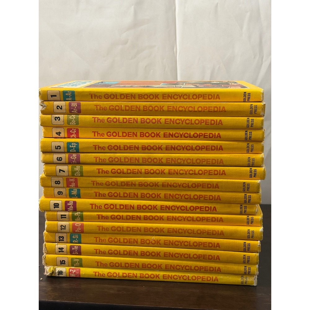 Vintage 1969 The Golden Book Encyclopedia Complete 16 Volume Set Golden Press